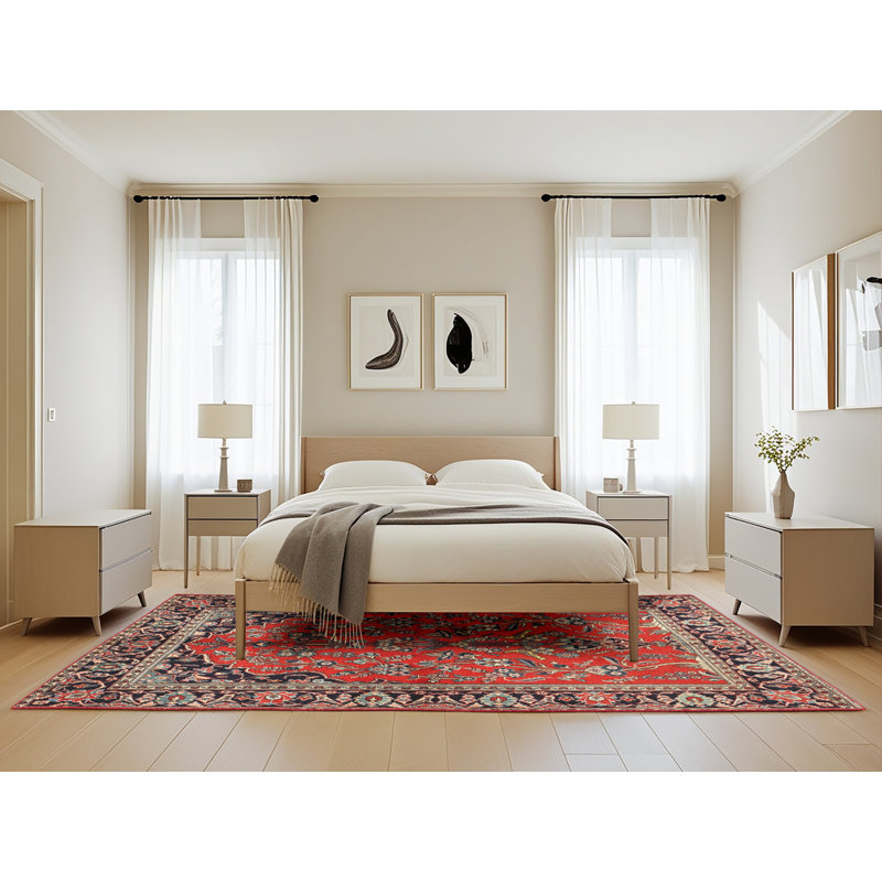Tapis de style oriental rouge, Rectangle 5 pi x 8 pi