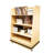 Fixturedisplays®Maple Wood Book Shelf, Mobile Bakery Wall Rack On Wheels, Retail Merchandise Fixture Display 30" Wide X 20" Deep X 50" Tall 101140
