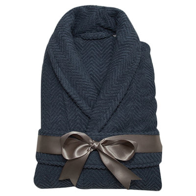 Peignoir unisexe 100% coton turc à chevrons