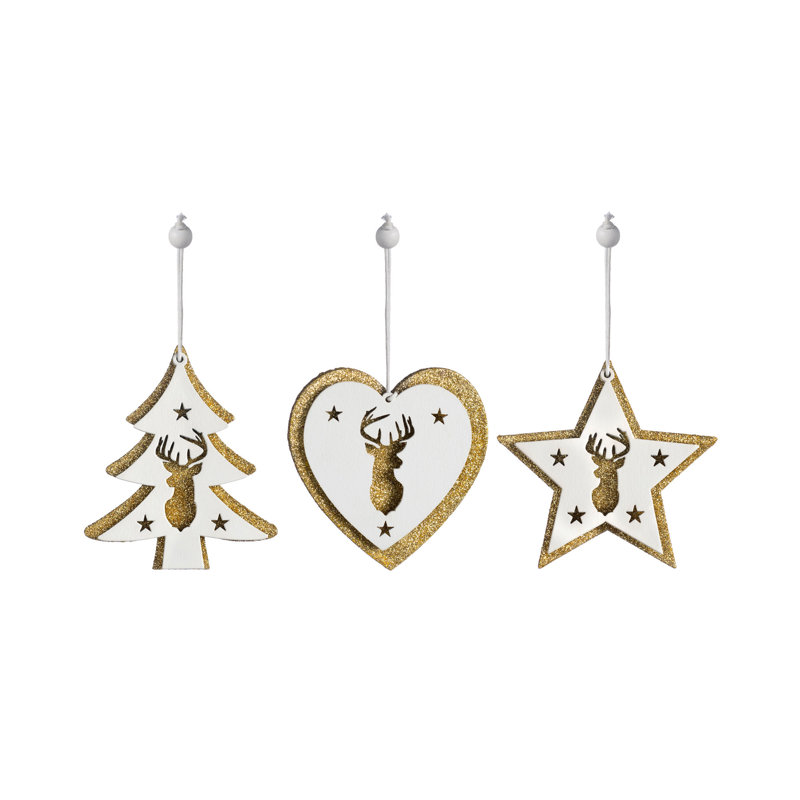 Wood Astrology & Stars Holiday Shaped Ornament