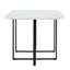 Table moderne à double texture - panneau de fibres à densité moyenne avec marbre et papier laqué à motif de bois, structure en métal noir robuste, table multi-usage 4 à 6 places pour la cuisine / coin repas / bureau à domicile