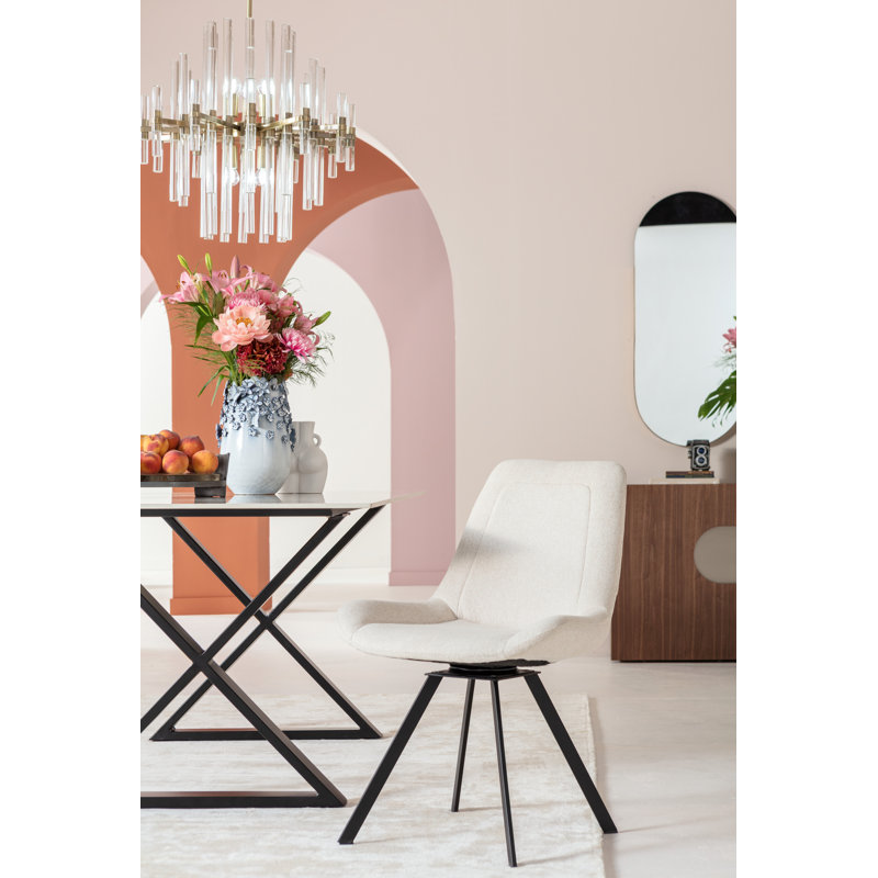 Baron swivel chair in gray, Cream coloured