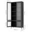 Grande armoire de rangement en métal avec 4 portes en verre et 5 tablettes, parfaite pour organiser et exposer vos objets de valeur