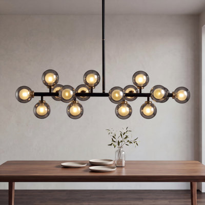 Holmesfield 16 - Light Dimmable Bubble Glass Sputnik Modern Linear Chandelier