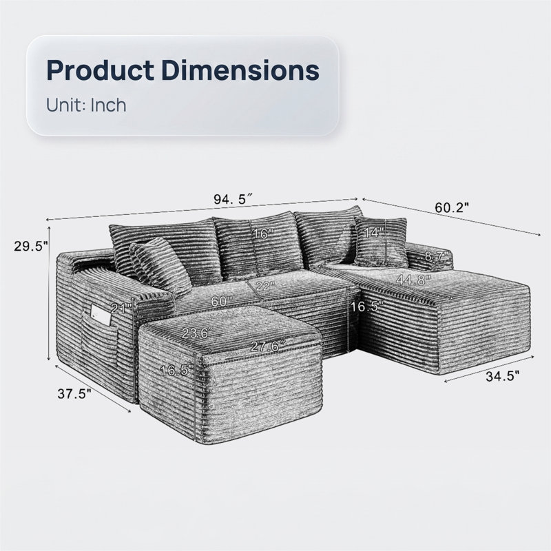 Canapé modulaire Boneless, Beige