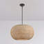 Luminaire suspendu 3 lumières Millennium Lighting Bemo en bronze huilé avec abat-jour en rotin naturel