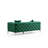 Modern 2-Seat Sofa, Green Polyester Fabric, 77.6 x 27.6 x 35.4 Inches | Beech Wood & Chipboard Frame, Chrome Metal Legs, Includes 2 Pillows, Removable Covers | Comfortable Seating with Fixed Back Cushion, Stylish Design-1346631789