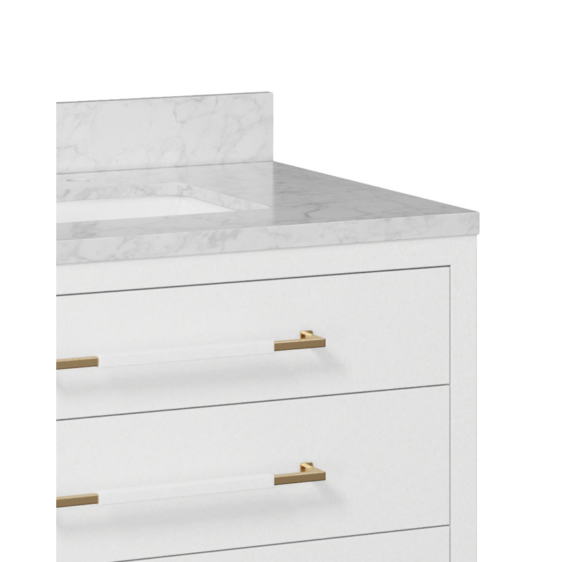 Meuble-lavabo rectangulaire 36 po Verona, Acrylique blanc