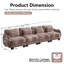 Canapé à assise profonde modulaire moderne à 4 places en chenille l 131,5 po-130155254-130155255