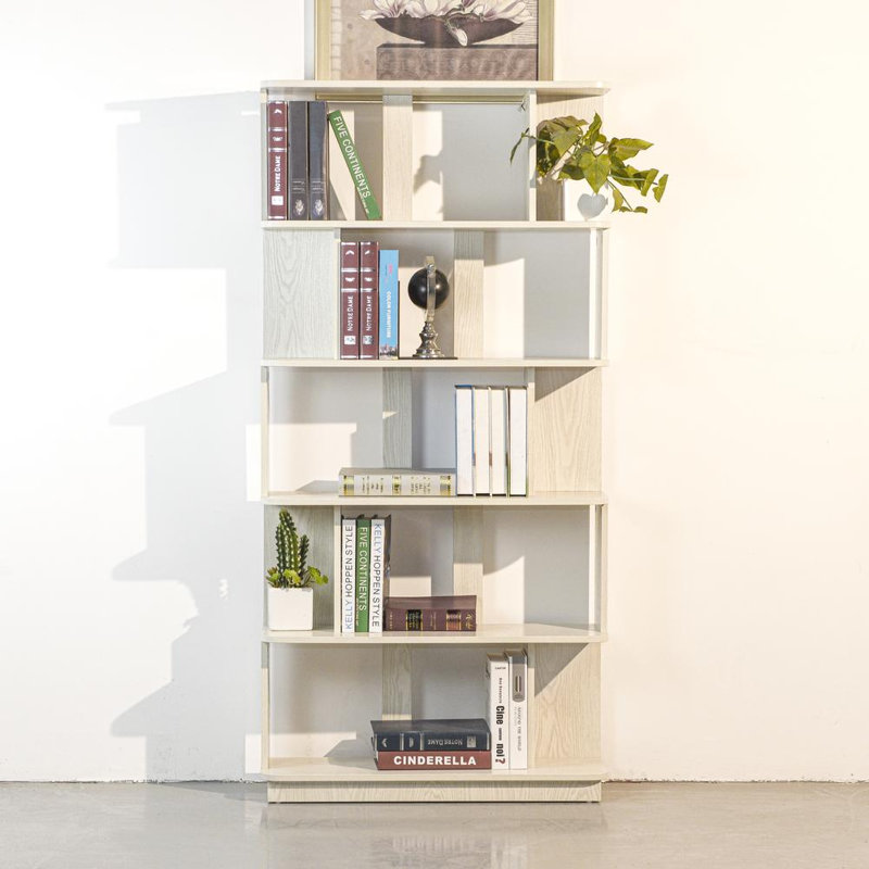 Modern 5-Tier Open Storage Bookcase for Living Room, Home Office and Bedroom, White