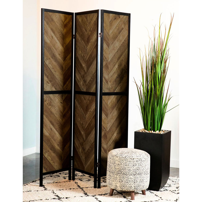 3 paravents en tabac rustique avec chevrons, intimité et décoration, paravent à chevrons 70,46 po x 52 po x 0,75 po