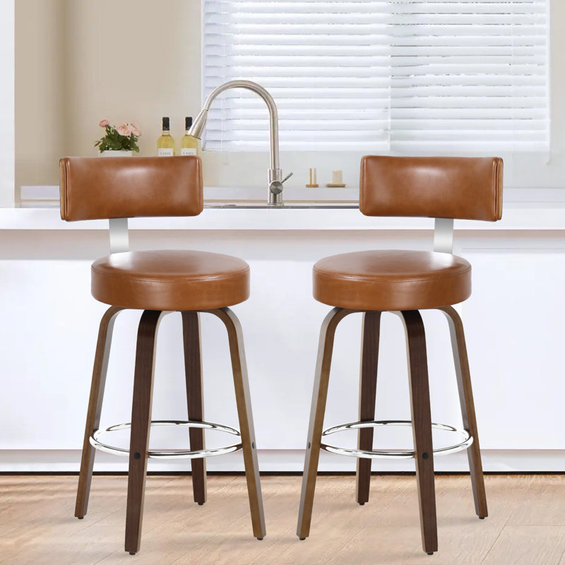 Tabouret de bar et de comptoir Sonja, Tabouret de bar (siège d'une hauteur de 29 po), Siège brun / cadre brun