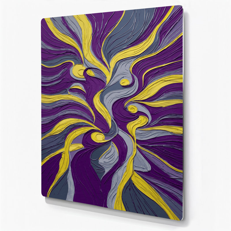 Abstract Figurative 77 Purple Metal Wall Art, 8" H x 10" W