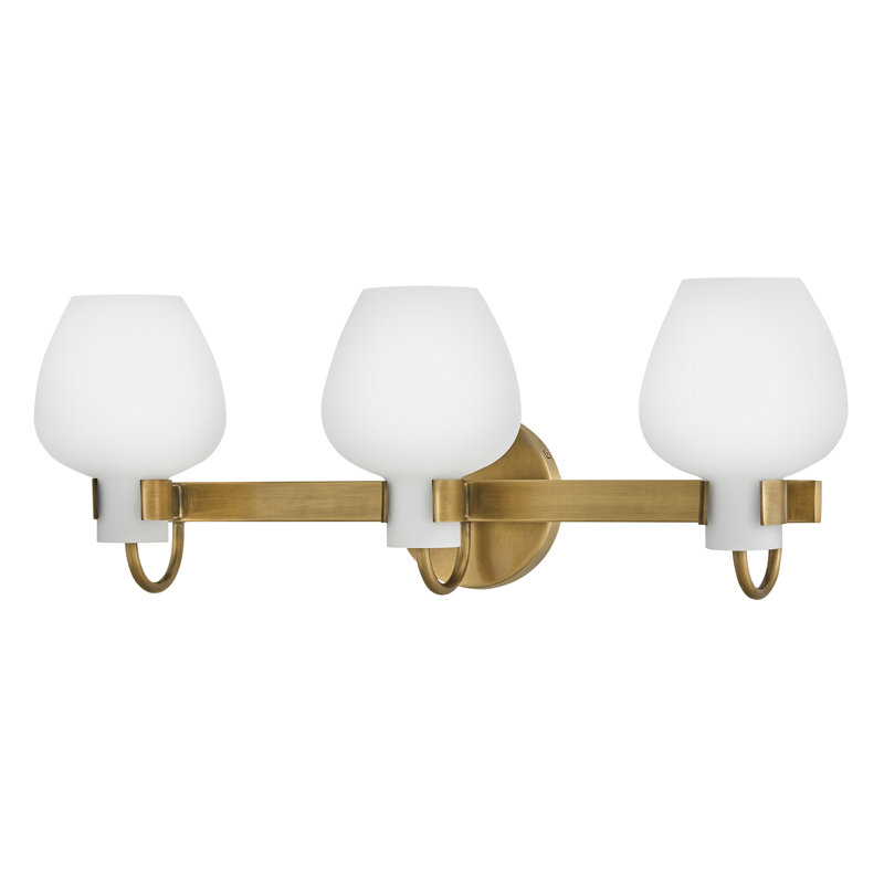 Sylvie 24" Three-Light Bath Vanity Fixture, Textured Heritage Brass