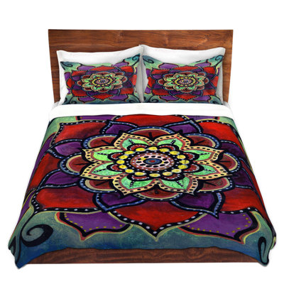 Ensemble de housse de couette cheung lotus mandala à mémoire ram marie