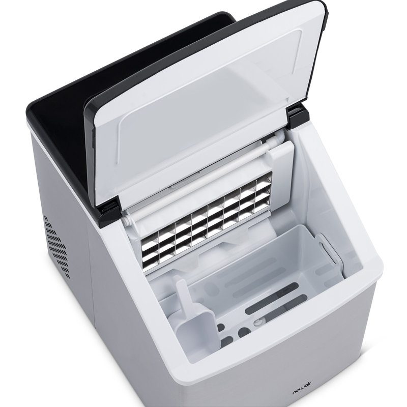 Newair 40 lbs Countertop Clear Ice Maker in Stainless Steel, FrozenFall™ Technology for Clear Ice, Insulated for Longer-Lasting Ice