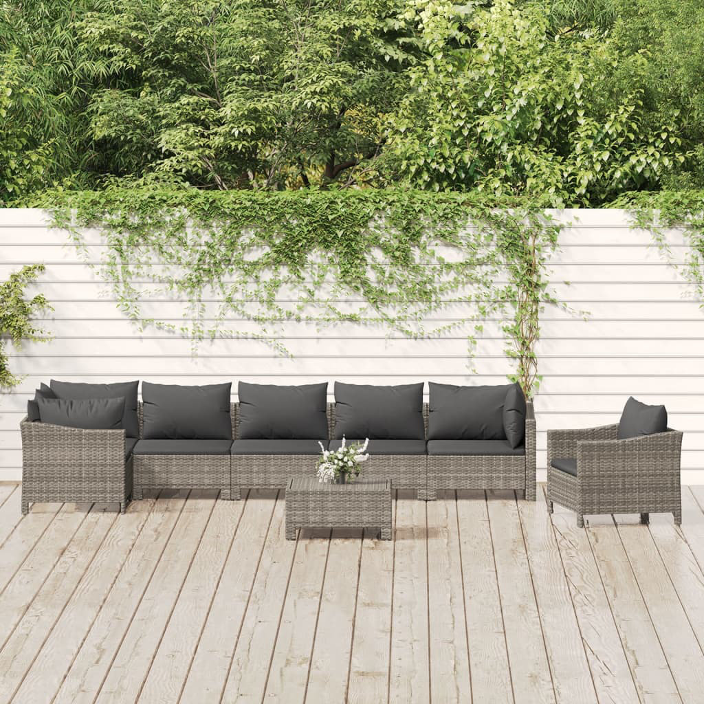 8-Sitzer Lounge-Set Chrispher aus Rattan mit Polster