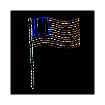 American Flag on Pole LED Display