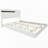 High Gloss 3-Piece Bedroom Set Floating Bed Frame Queen Size Platform Bed With LED Light & 2 Nightstands