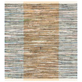 Rag Rug Flat Weave Cotton Striped Rug
