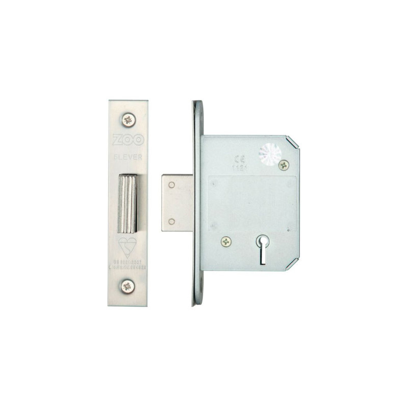 British Standard 5 Lever Deadlock, Satin Stainless