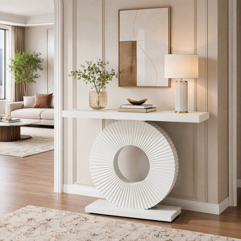 Console 39,37 po Cahner, Blanc