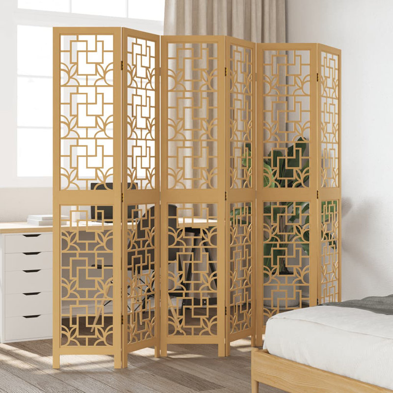 Chassidi Solid Wood Accent Room Divider, 200cm H x 215cm W