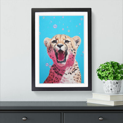 Cheetah Bubble Gum - Single Picture Frame Print on Wood