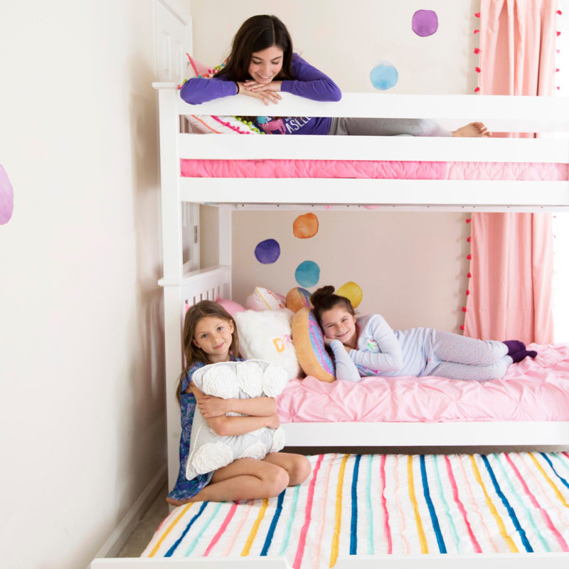Northfield Twin Over Twin Solid Wood Standard Bunk Bed with Trundle, White