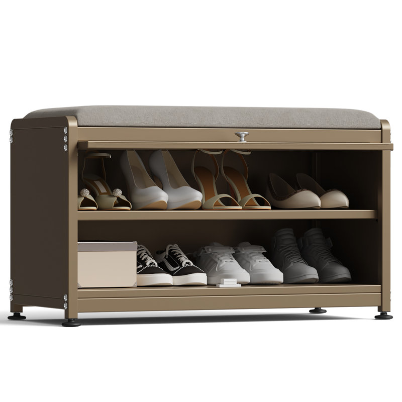 Banc de rangement pour 6 paires de chaussures, Jaune