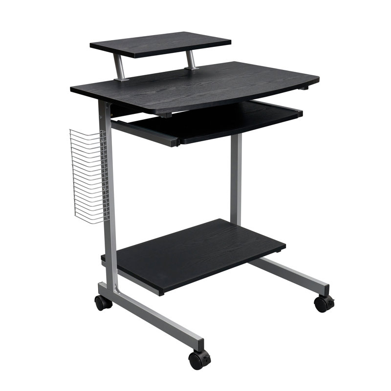 Chariot d'ordinateur compact avec rangement