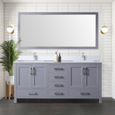 Ensemble de meuble-lavabo double avec plateau en marbre de culture et robinet