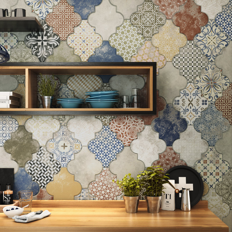 Riga 24" x 22" Ceramic Patterned Wall & Floor Tile