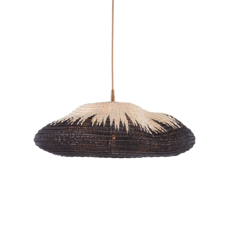 1 - Light Khaki/Black Shaded Pendant
