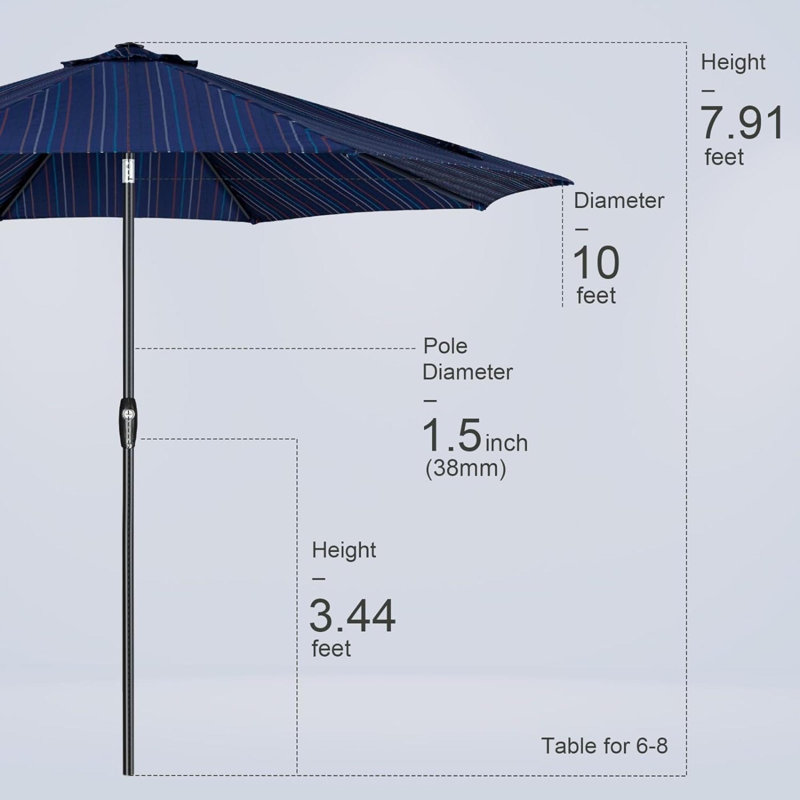Parasol de plage 8 po Yaneisha