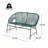 Outdoor Wicker Loveseat with Metal Frame for Patio-1324126802