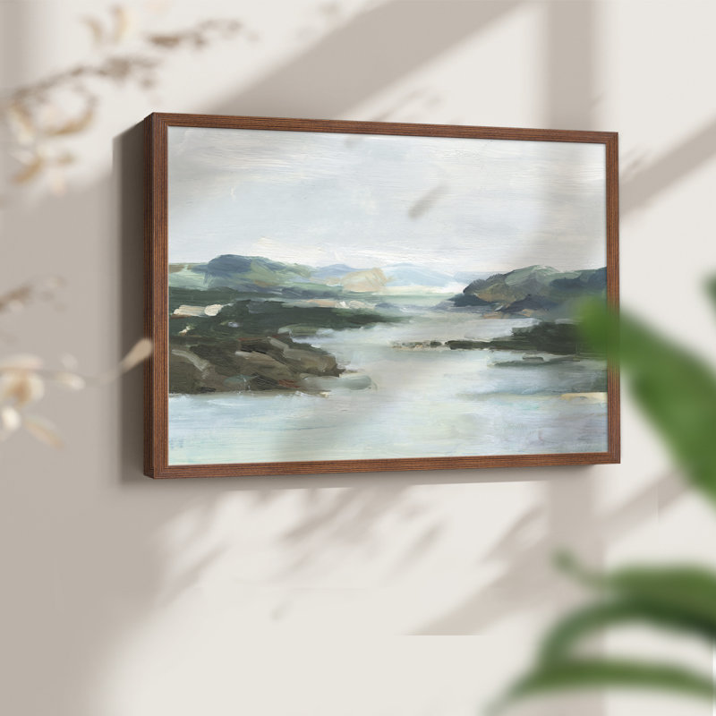 «Misty Cove I», reproduction encadrée, Noyer, H 22 po x l 28 po