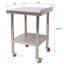 Table de préparation en acier inoxydable, 24 x 24 x 35 1/2 po, capacité de charge de 440 lb, table de travail en métal robuste avec tablette de dosseret réglable et 4 roulettes, poste de travail commercial pour restaurant de cuisine