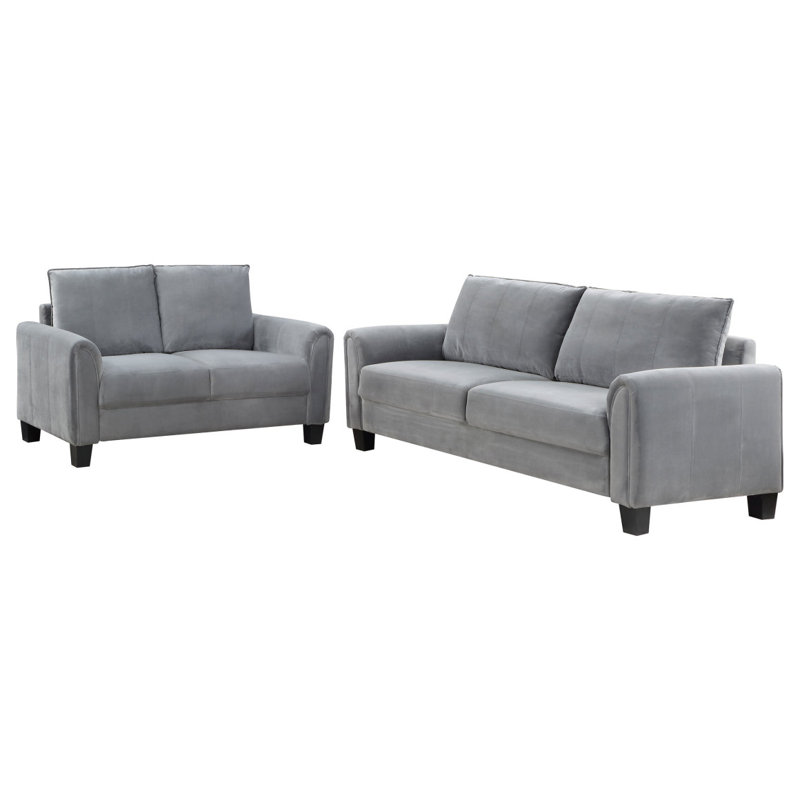 Dixon Grey Upholstered 2-Piece Sofa Set