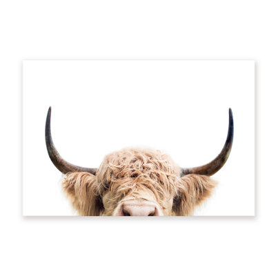 Nature Inspired Peeking Cow by  - Picture Frame Photograph on Paper