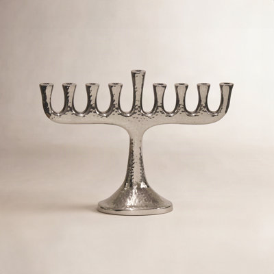 Aluminum Hammered Menorah
