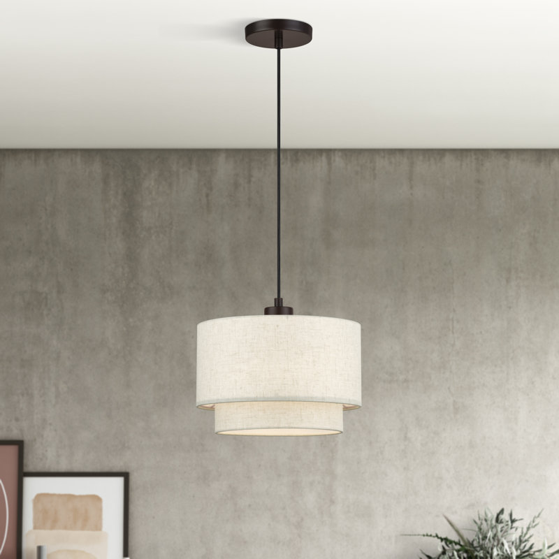 Luminaire suspendu en bronze 1 lumière Aselin, Bronze