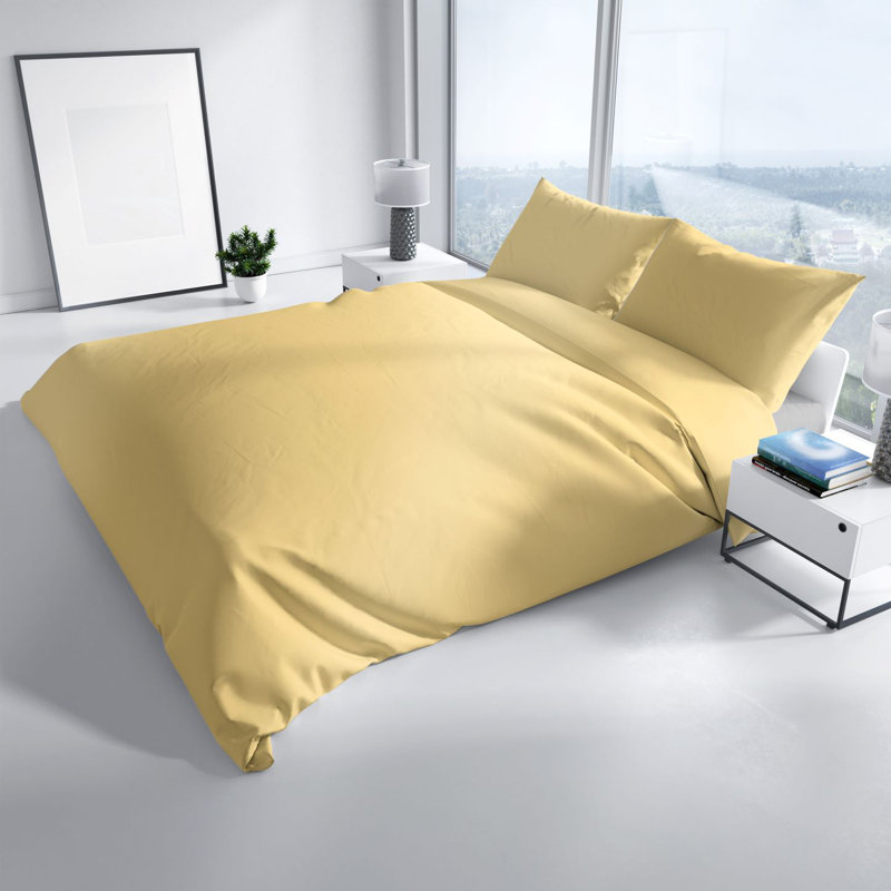 Elio Bed Linen, 135 x 200cm Duvet Cover + 1 Pillowcase (80 x 80cm), Beige