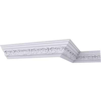Endurathane Emery Crown Moulding, 4 1/2"H x 4 5/8"P x 6 3/8"F x 94 1/2"L, Factory Primed