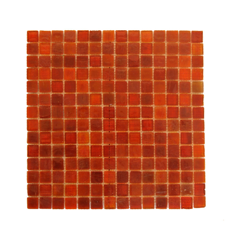 Leed Amber 0.75" x 0.75" Glass Square Mosaic Tile