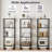 4-tier Glass Bookshelf, Tempered Glass Display Shelf, Modern Open Shelf Bookshelf, Slim Shelving Unit Bookcase For Living Room, Home Office, Bedroom, Black-1188723609