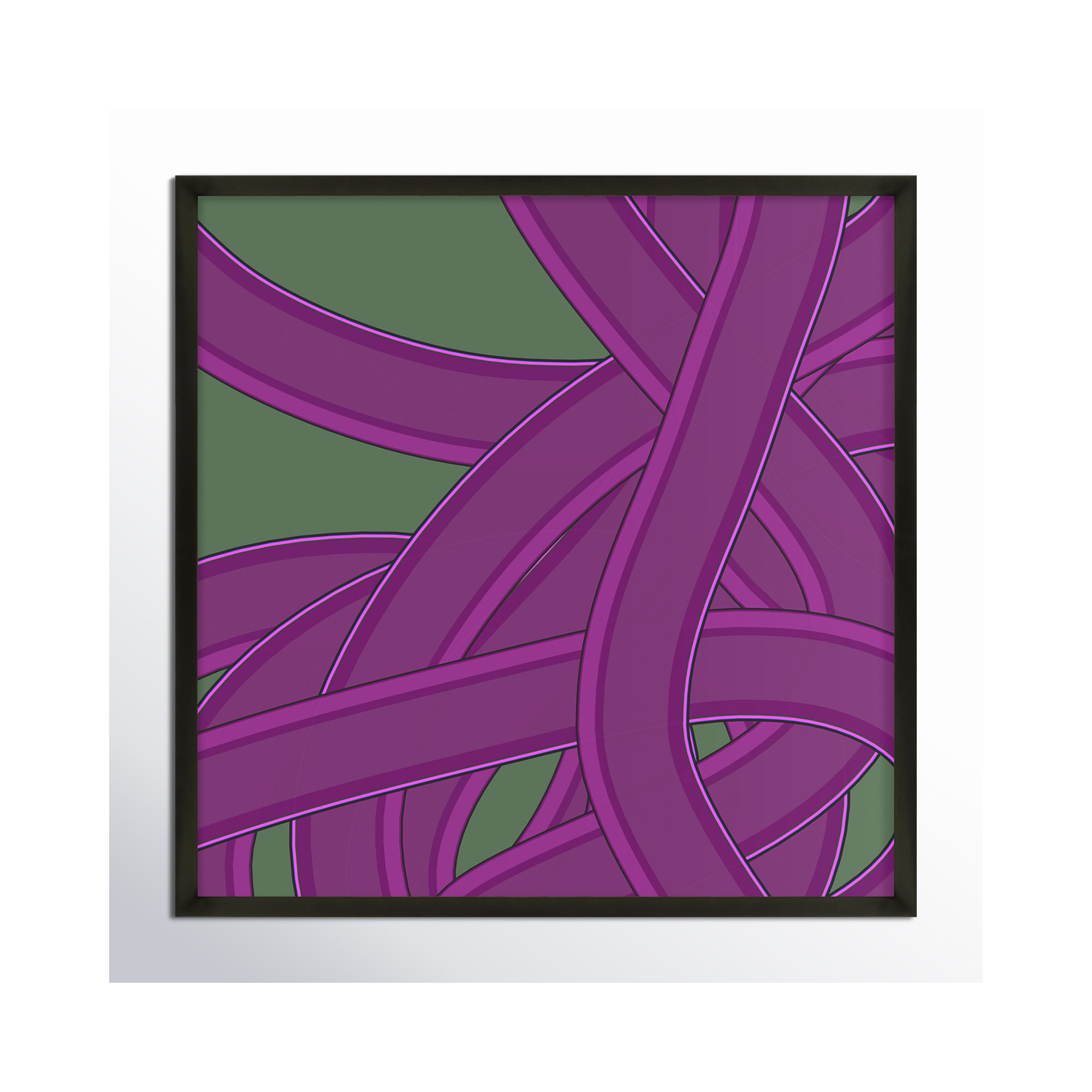 Tangled Twist by Jacques Pilon, Black, 36" H x 36" W x 1.25" D