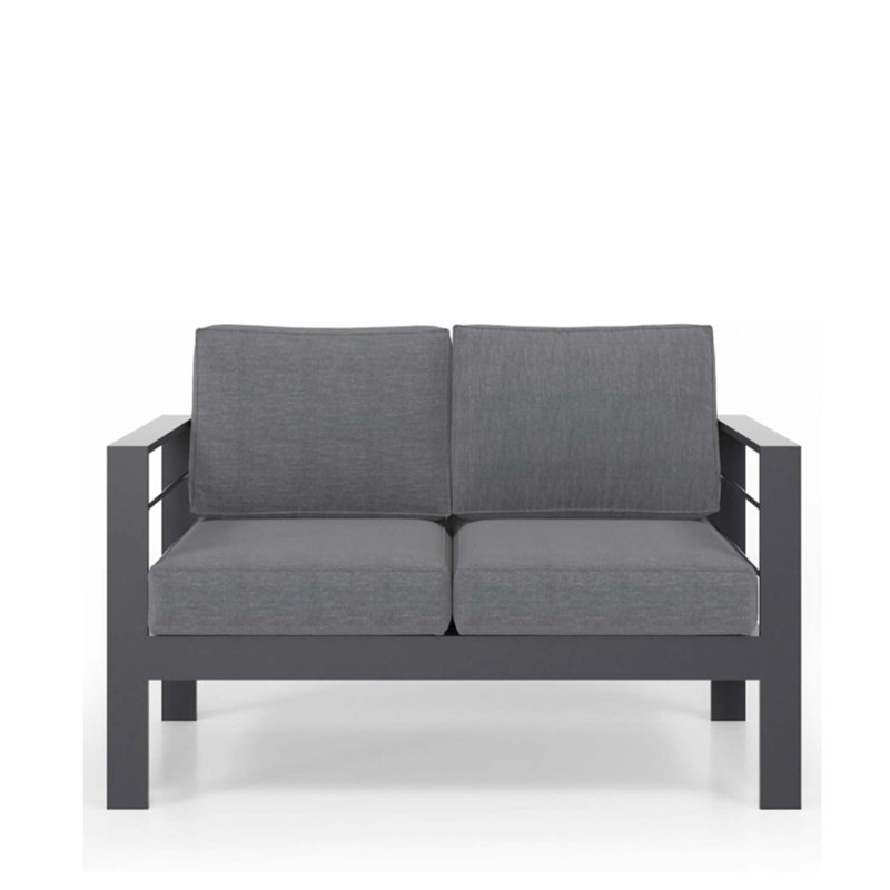 50" All-Weather Aluminum Patio Loveseat sofa with Thick Cushions