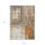 Tapis intérieur lavable abstrait ivoire et brun 8 pi x 10 pi cuivre