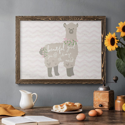 Floral lama encadré sur toile